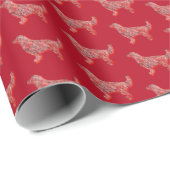 ゴールデンレトリエバークリスマスドッグキュートシルエットレッド ラッピングペーパー (ロールコーナー)