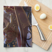 ゴールデンレトリエバークリスマスフェスティバルシーズン キッチンタオル (四つ折り)