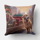 ゴールデンレトリエバークリスマスフェスティバルシーズン クッション (裏面)