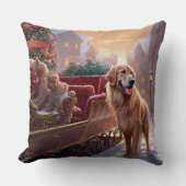 ゴールデンレトリエバークリスマスフェスティバルシーズン クッション (正面)