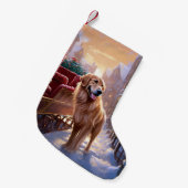 ゴールデンレトリエバークリスマスフェスティバルシーズン スモールクリスマスストッキング (正面 (吊り時))