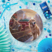 ゴールデンレトリエバークリスマスフェスティバルシーズン ペーパープレート (パーティー)