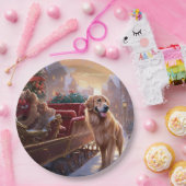 ゴールデンレトリエバークリスマスフェスティバルシーズン ペーパープレート (パーティー)