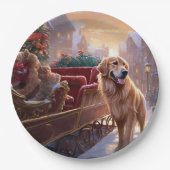 ゴールデンレトリエバークリスマスフェスティバルシーズン ペーパープレート (正面)