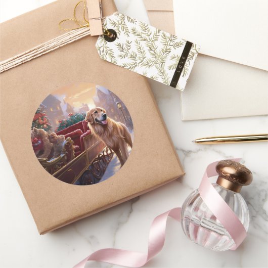 ゴールデンレトリエバークリスマスフェスティバルシーズン ラウンドシール (ギフト)