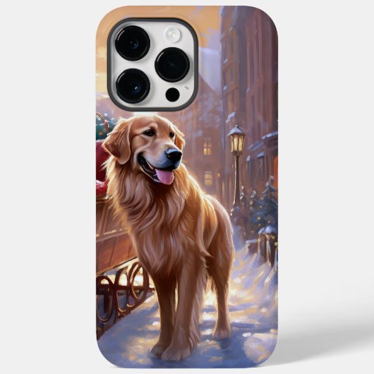 ゴールデンレトリエバークリスマスフェスティバルシーズン Case-Mate iPhoneケース (裏面)