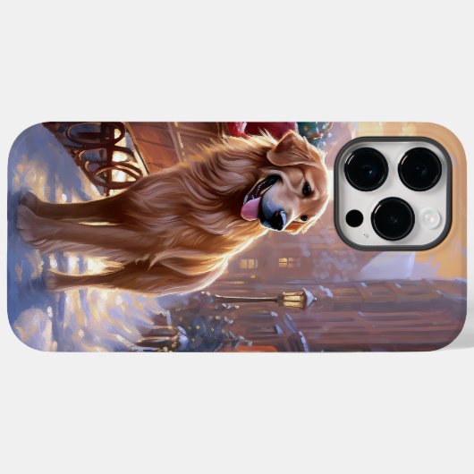 ゴールデンレトリエバークリスマスフェスティバルシーズン Case-Mate iPhoneケース (裏面 (横))