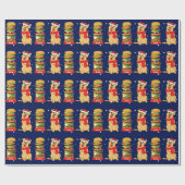 ゴールデンレトリエバークリスマスホリデーカード ラッピングペーパー (フラット)