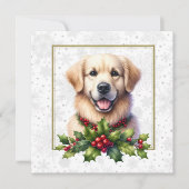 ゴールデンレトリエバークリスマスホリースノーフレーク シーズンカード (正面)