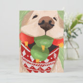 ゴールデンレトリエバークリスマスボールおもしろい口 シーズンカード (スタンド正面)