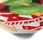 ゴールデンレトリエバークリスマスボールおもしろい口 ポスター (角)