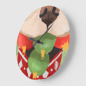 ゴールデンレトリエバークリスマスボールマウスおもしろいギフト ラージ壁時計 (傾斜)