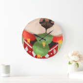ゴールデンレトリエバークリスマスボールマウスおもしろいギフト ラージ壁時計 (ホーム)