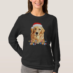 ゴールデンレトリエバークリスマスライト犬のオーナー Tシャツ