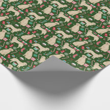 ゴールデンレトリエバークリスマスラッピング紙