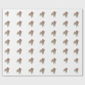 ゴールデンレトリエバークリスマスラッピング紙 ラッピングペーパー (フラット)