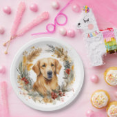 ゴールデンレトリエバークリスマスリースフェスティバルカップ ペーパープレート (パーティー)