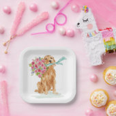 ゴールデンレトリエバーコケット紙プレート ペーパープレート (パーティー)