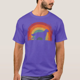 ゴールデンレトリエバーコルギヴィンテージレインボードッグメンズウォム Tシャツ
