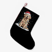 ゴールデンレトリエバーサンタクリスマスツリーライトクリスマス スモールクリスマスストッキング (正面 (吊り時))