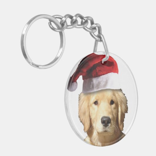 ゴールデンレトリエバーサンタクロース キーホルダー (正面左)
