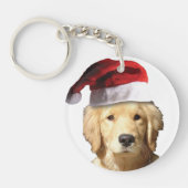 ゴールデンレトリエバーサンタクロース キーホルダー (正面)