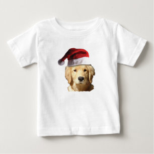 ゴールデンレトリエバーサンタクロース ベビーTシャツ