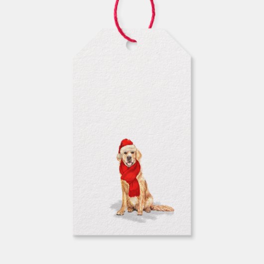 ゴールデンレトリエバーサンタドッグクリスマス ギフトタグ (裏面)