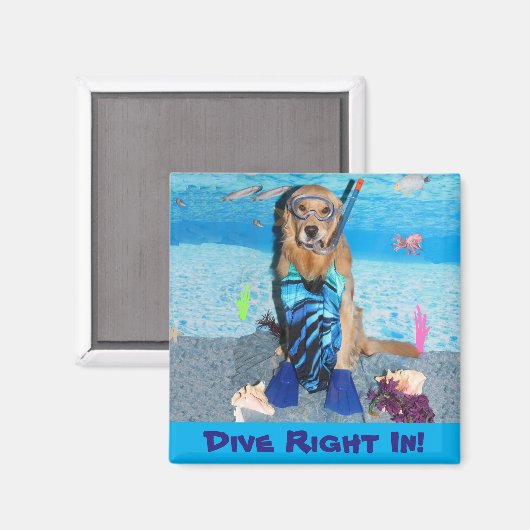 ゴールデンレトリエバーシュノーケラーダイブライトイン マグネット (正面/裏面)