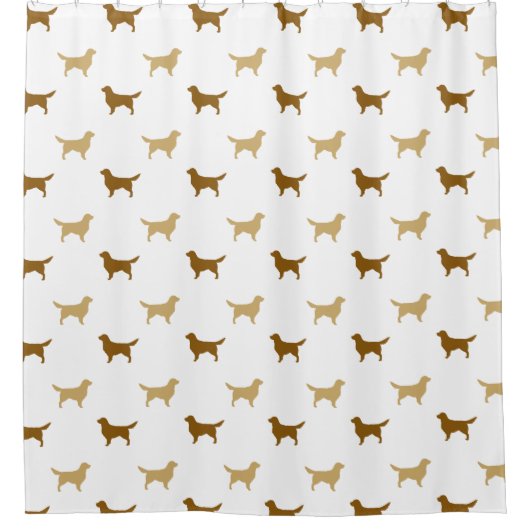 ゴールデンレトリエバーシルエットのパターン シャワーカーテン (正面)