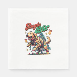 ゴールデンレトリエバージンルベルサンタクリスマスホリド スタンダードランチョンナプキン