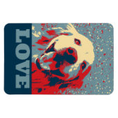 ゴールデンレトリエバースタイルの愛 マグネット (横)