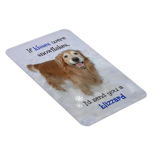 ゴールデンレトリエバースノーフレークキス マグネット (右側)