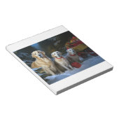 ゴールデンレトリエバースノーリースレイクリスマスデコール ノートパッド (アングル)