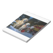 ゴールデンレトリエバースノーリースレイクリスマスデコール ノートパッド (回転)