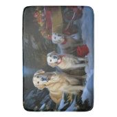 ゴールデンレトリエバースノーリースレイクリスマスデコール バスマット (正面縦)