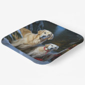 ゴールデンレトリエバースノーリースレイクリスマスデコール ペーパープレート (傾斜あり)