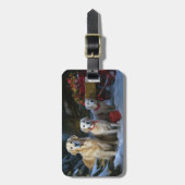 ゴールデンレトリエバースノーリースレイクリスマスデコール ラゲッジタグ (正面縦)