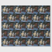 ゴールデンレトリエバースノーリースレイクリスマスデコール ラッピングペーパー (フラット)