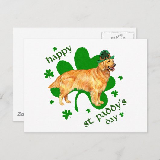 ゴールデンレトリエバーセントパディーの日 ポストカード (正面/裏面)