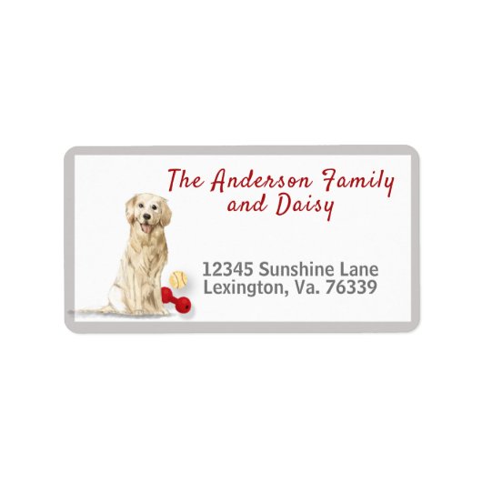 ゴールデンレトリエバートイズホーム差出人住所 ラベル (正面)