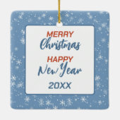 ゴールデンレトリエバートラックトリオクリスマス セラミックオーナメント (裏面)