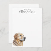 ゴールデンレトリエバードックラバーウォーターパーソナライズされたカラー ノートカード (正面/裏面)