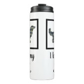 ゴールデンレトリエバードッグイエロー&ブルーシルエット タンブラー (正面)