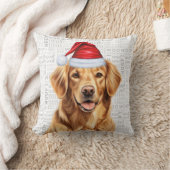 ゴールデンレトリエバードッグウォーターカラークリスマス クッション (ブランケット)