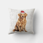 ゴールデンレトリエバードッグウォーターカラークリスマス クッション (裏面)