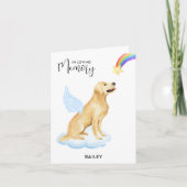 ゴールデンレトリエバードッグエンジェルペットロス悔やみや弔慰 カード (正面)