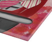 ゴールデンレトリエバードッグカーとハートバレンタイン カッティングボード (角)