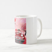 ゴールデンレトリエバードッグカーとハートバレンタイン コーヒーマグカップ (正面右)