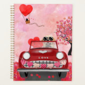 ゴールデンレトリエバードッグカーとハートバレンタイン プランナー手帳 (正面)